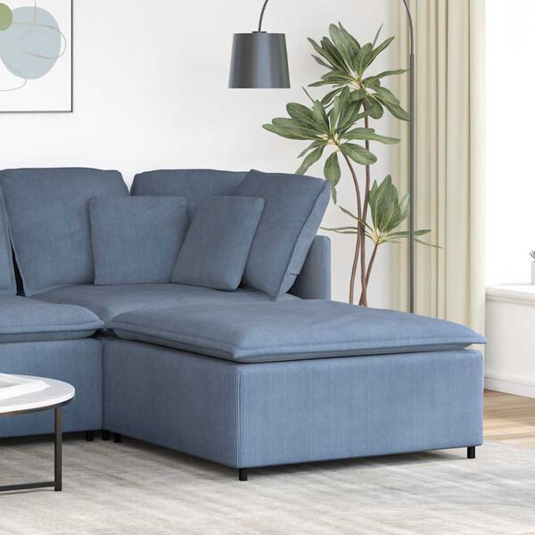vidaXL Modulares Sofa Fu&szlig;hocker-Modul Blau 100x100x48 cm