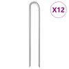 vidaXL Zeltheringe 12 Stk. U-Form 37 cm &Oslash;10 mm Verzinkter Stahl