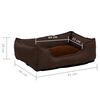 vidaXL Hundebett Braun 65x50x20 cm Fleece Leinenoptik