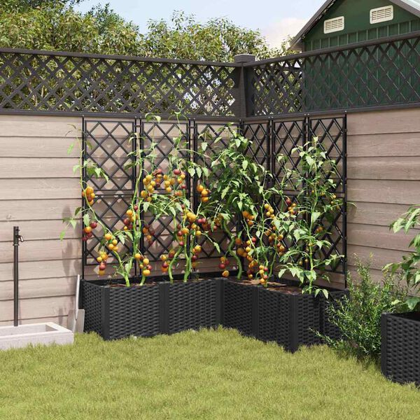 vidaXL Garten-Pflanzgef&auml;&szlig; 5 pcs Schwarz 120 x 120 x 143 cm Stahl