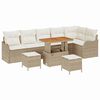 vidaXL Gartensofa-set 9 stk. Beige Poly-Rattan