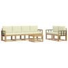 vidaXL Outdoor-Sofagarnitur mit Kissen 7 pcs Wei&szlig; und Creme