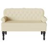 vidaXL Chesterfield Bank Creme 119,5 x 64,5 x 75 cm Kunstleder