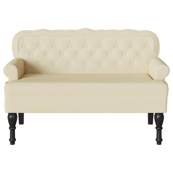 vidaXL Chesterfield Bank Creme 119,5 x 64,5 x 75 cm Kunstleder