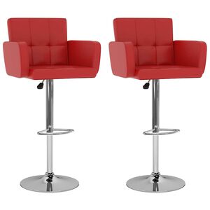 vidaXL Barhocker 2 Stk. Rot Kunstleder