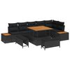 vidaXL Gartensofa-set 9 pcs Schwarz Poly-Rattan