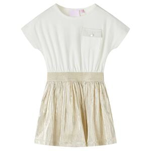 Kinderkleid mit Kurzen &Auml;rmeln Ecru 104