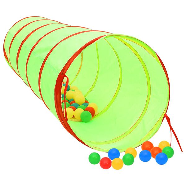 vidaXL Spieltunnel mit 250 Bällen Grün 175 cm Polyester
