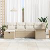 vidaXL Garten-Sofa-Set mit Kissen mit Speicher 6 pcs Beige Poly Rattan