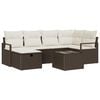vidaXL Sofa Set mit Kissen mit Speicher Braun und Creme Poly-Rattan