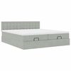 vidaXL Ottoman-Bett mit Matratzen & LEDs Hellgrau 200x200 cm Samt