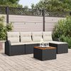 vidaXL Gartensofa-set mit Kissen 6 pcs Schwarz Poly-Rattan