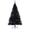 vidaXL K&uuml;nstlicher vorbeleuchteter Weihnachtsbaum Schwarz 210 cm PVC