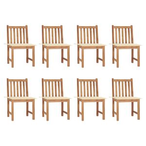 vidaXL Gartenst&uuml;hle 8 Stk. mit Kissen Massivholz Teak