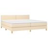 vidaXL Boxspringbett mit Matratze & LED Creme 200x200 cm Stoff