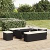 vidaXL Hocker mit Kissen Schwarz 40x30x40 cm Poly Rattan