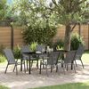 vidaXL Garten Essgruppe 7 pcs Grau und Schwarz