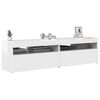 vidaXL TV-Schr&auml;nke 2 Stk. mit LED-Leuchten Hochglanz-Wei&szlig; 75x35x40 cm