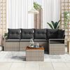 vidaXL Gartensofa-set mit Kissen 6 pcs Grau Poly-Rattan