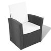 vidaXL 4-tlg. Garten-Lounge-Set mit Kissen Poly Rattan Schwarz