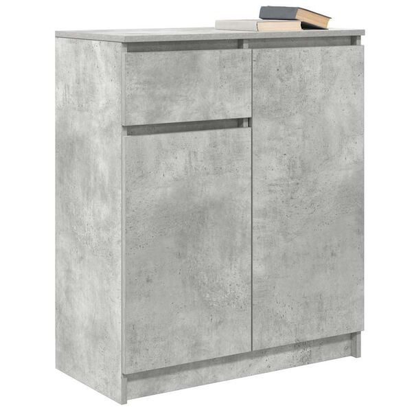 vidaXL Sideboard mit Schublade Betongrau 71x35x84 cm Holzwerkstoff