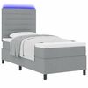 vidaXL Boxspringbett mit Matratze mit LED Hellgrau 90 x 200 cm Stoff