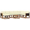 vidaXL Outdoor-Sofagarnitur mit Kissen 9 pcs Natur und Creme