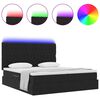 vidaXL Bett mit LED-Lichtleisten Schwarz 180 x 200 cm Samt