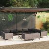 vidaXL 13-tlg. Garten-Lounge-Set mit Kissen Poly Rattan Dunkelgrau