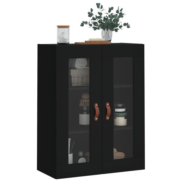 vidaXL Wandschrank Schwarz 69,5x34x90 cm