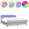 vidaXL Boxspringbett mit Matratze & LED Hellgrau 200x220 cm Samt
