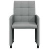 vidaXL Esszimmerstühle mit Rollen 2 pcs Hellgrau 58 x 65 x 94 cm Stoff