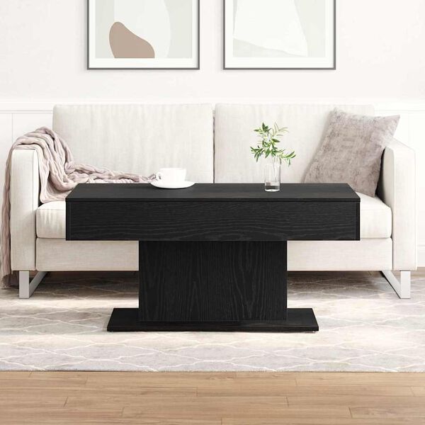 vidaXL Couchtisch Schwarz Eichen-Optik 96 x 50 x 45 cm Holzwerkstoff