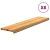 vidaXL Treppenstufen 8 Stk. Hellbraun 110x25x2 cm Massivholz Eiche