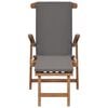 vidaXL Liegestuhl mit Auflage Dunkelgrau Massivholz Teak