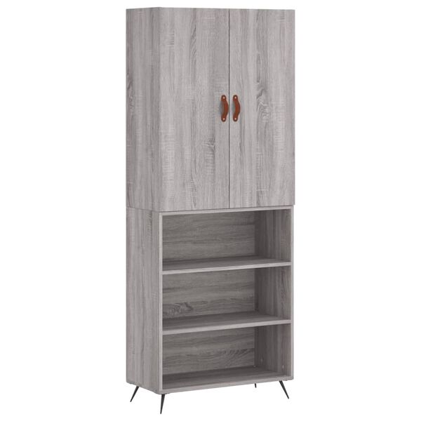 vidaXL Highboard Grau Sonoma 69,5x34x180 cm Holzwerkstoff