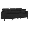 vidaXL 3-Sitzer-Sofa mit Kissen Schwarz 180 cm Mikrofasergewebe