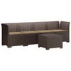 vidaXL 4-Sitzer Gartensofa mit Kissen Rattan Look PP Braun