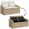 vidaXL Gartensofa-set mit Speicher 9 pcs Beige und Creme Poly-Rattan
