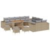 vidaXL Gartensofa-set 14 stk. Beige Poly-Rattan