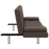 vidaXL Schlafsofa mit 2 Kissen Kunstleder Ausziehbar Braun