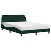 vidaXL Bett mit Matratze "Dover" Dunkelgr&uuml;n 120x200 cm Samt