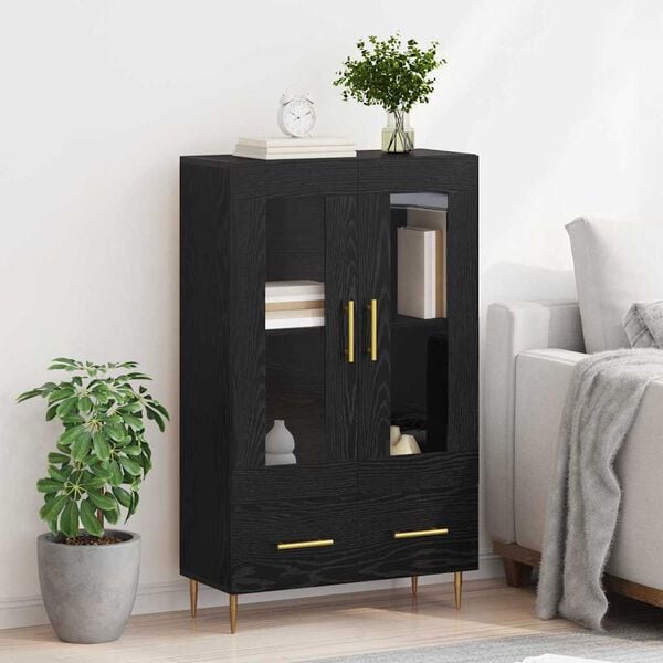 vidaXL Highboard Schwarz Eichen-Optik 69,5 x 31 x 115 cm