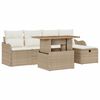 vidaXL Garten-Sofa-Set 6 stk. Beige Poly-Rattan