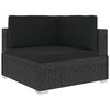 vidaXL 5-tlg. Garten-Lounge-Set mit Auflagen Poly Rattan Schwarz