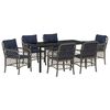 vidaXL Garten Essgruppe 7 stk. Grau und Schwarz Rattan