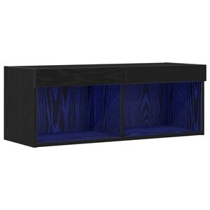 vidaXL TV-Schrankset mit LED Schwarz Eichen-Optik 80 x 30 x 30 cm