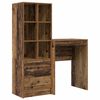 vidaXL Schreibtisch mit Schubladen mit Regal 2 pcs Altholz