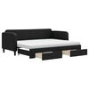 vidaXL Tagesbett Ausziehbar mit Schubladen Schwarz 80x200 cm Stoff