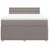 vidaXL Boxspringbett mit Matratze Taupe 140x200 cm Stoff